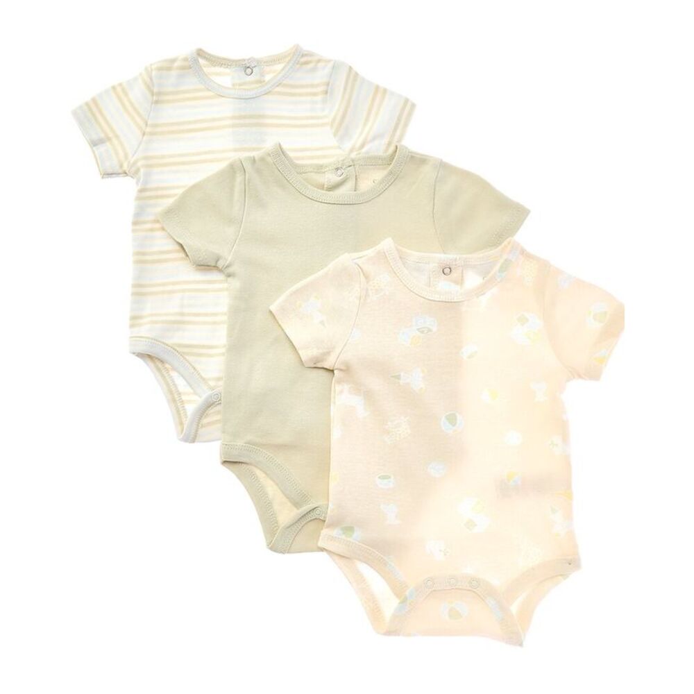 Shabby Chic Baby-Boys  3Pk Bodysuits, Tan